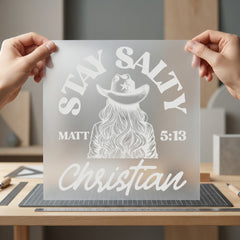 Stay Salty Christian Cowgirl Christian Faith Ready to Press DTF Transfer for Dtf