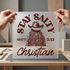 Stay Salty Christian Cowgirl Christian Faith Ready to Press DTF Transfer for Dtf