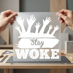 Stay Woke Hands Activist Usa Freedom Ready to Press DTF Transfer for Dtf
