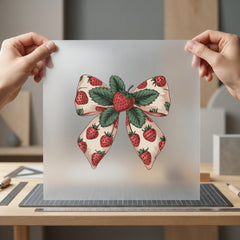 Strawberry Bow Vintage Style Vintage Ready to Press DTF Transfer for Dtf