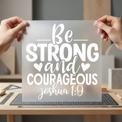 Strong Courageous Hearts Inspirational Christian Faith Ready to Press DTF Transfer for Dtf