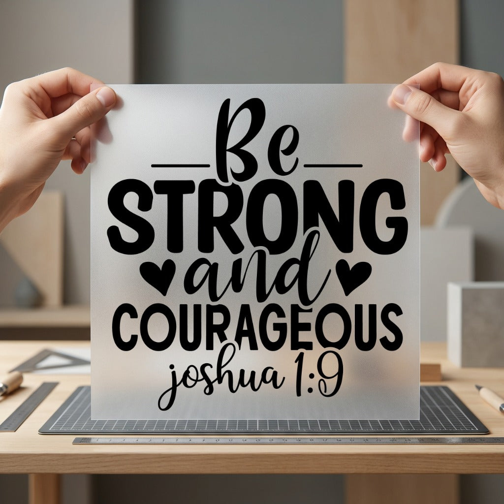 Strong Courageous Hearts Inspirational Christian Faith Ready to Press DTF Transfer for Dtf