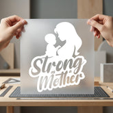 Strong Mother Silhouette Empowering Mom Ready to Press DTF Transfer for Dtf