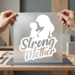 Strong Mother Silhouette Empowering Mom Ready to Press DTF Transfer for Dtf