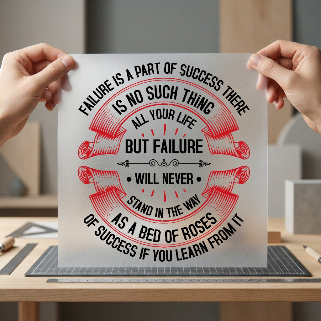 Success Failure Quote Motivational Vintage Retro Ready to Press DTF Transfer for Dtf