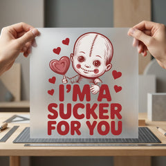 Sucker You Valentine Doll Valentine Ready to Press DTF Transfer for Dtf