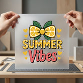 Summer Vibes Lemon Bow Summer Retro Ready to Press DTF Transfer for Dtf