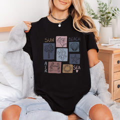 Sun Beach Sea Air Retro Boho Ready to Press DTF Transfer for Dtf
