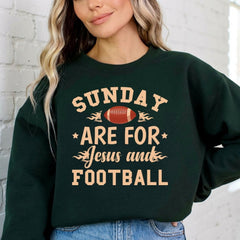 Sunday Are For Jesus and Football | Game Day Faith Sweatshirt - Luckets.com