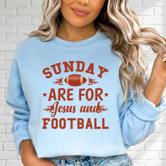 Sunday Are For Jesus and Football | Game Day Faith Sweatshirt - Luckets.com