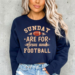 Sunday Are For Jesus and Football | Game Day Faith Sweatshirt - Luckets.com