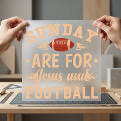 Sunday Jesus Football Game Christian Faith Ready to Press DTF Transfer for Dtf