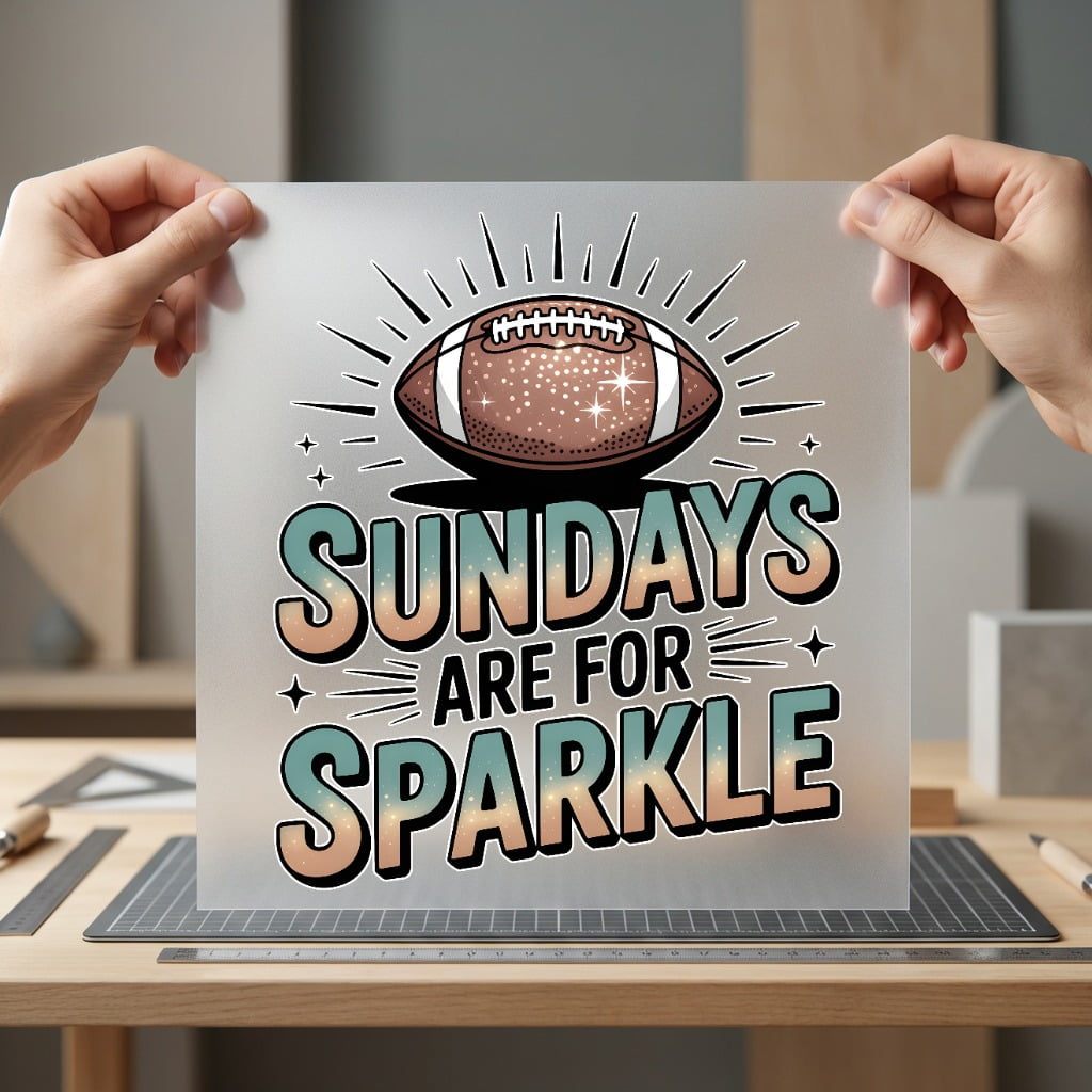 Sundays Sparkle Football Diy Fitness Ready to Press DTF Transfer for Dtf