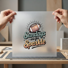 Sundays Sparkle Football Retro Fitness Ready to Press DTF Transfer for Dtf