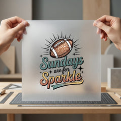 Sundays Sparkle Football Retro Retro Fitness Ready to Press DTF Transfer for Dtf