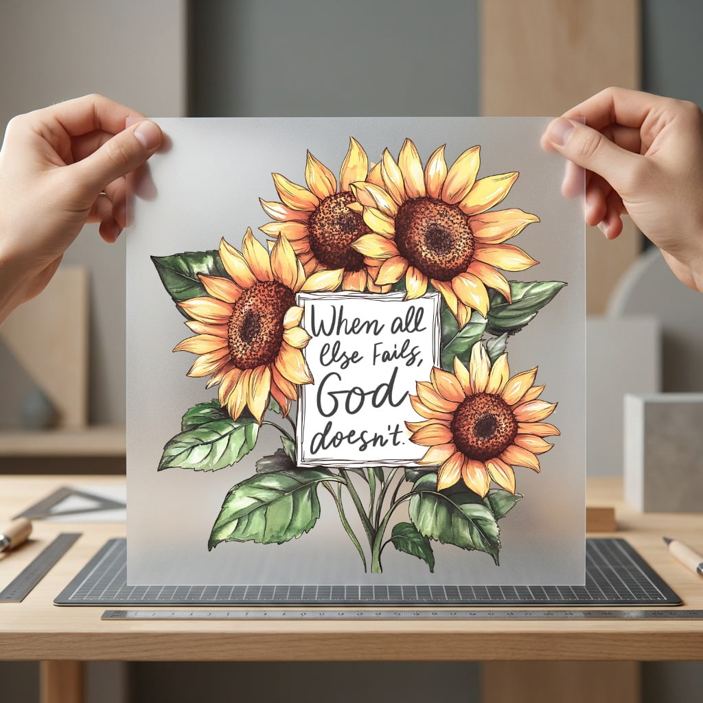Sunflower Faith Quote Inspiration Christian Faith Ready to Press DTF Transfer for Dtf