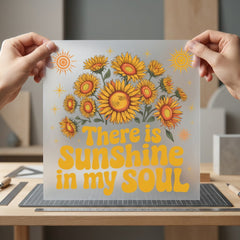 Sunflower Sunshine Retro Diy Faith Vintage Ready to Press DTF Transfer for Dtf