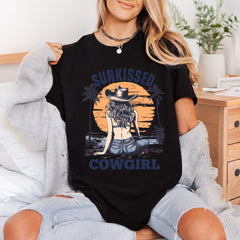 Sunkissed Cowgirl Beach Vacation Usa Vintage Ready to Press DTF Transfer for Dtf