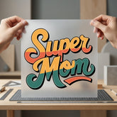 Super Mom Retro Groovy Mom Retro Ready to Press DTF Transfer for Dtf