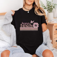 Surgical Tech Retro Flower Vintage Retro Ready to Press DTF Transfer for Dtf