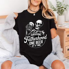 Surviving Fatherhood One Beer Dad Funny Ready to Press DTF Transfer for Dtf