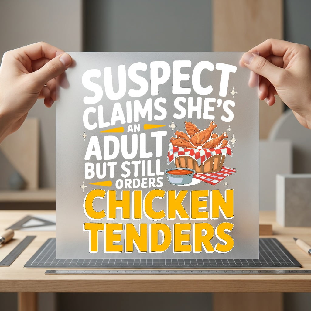 Suspect Claims Adult Chicken Funny Sarcastic Ready to Press DTF Transfer for Dtf