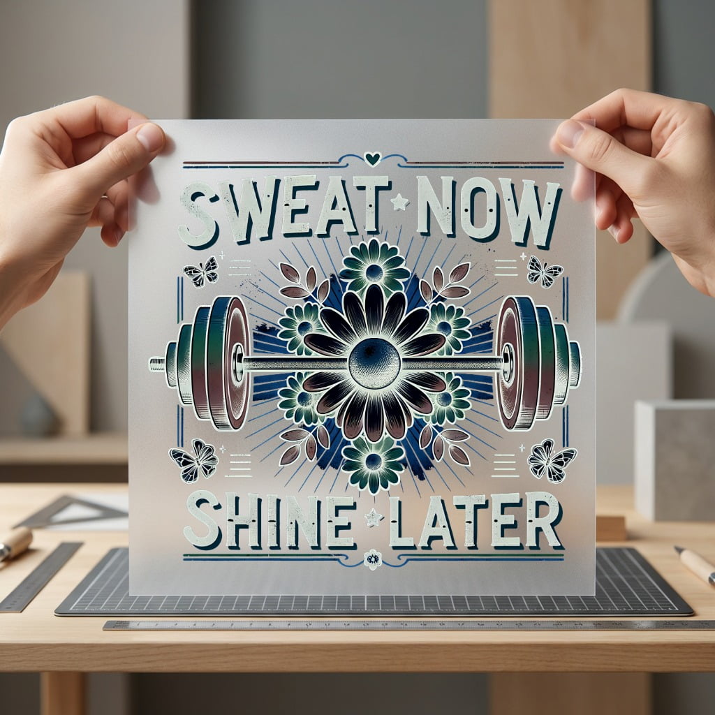 Sweat Now Shine Later Vintage Retro Ready to Press DTF Transfer for Dtf