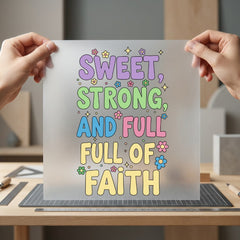 Sweet Strong Faith Retro Christian Faith Ready to Press DTF Transfer for Dtf