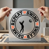 Swing Swear Repeat Golf Dad Funny Ready to Press DTF Transfer for Dtf