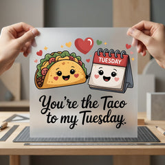 Taco Tuesday Foodie Diy Valentine Ready to Press DTF Transfer for Dtf