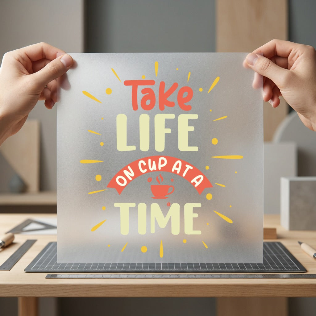 Take Life One Cup Positive Vibes Collection Good Vibes Collection Ready to Press DTF Transfer for Dtf