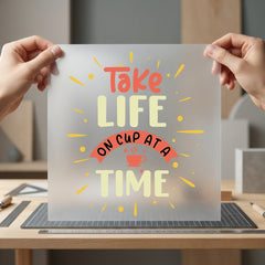 Take Life One Cup Positive Vibes Collection Good Vibes Collection Ready to Press DTF Transfer for Dtf