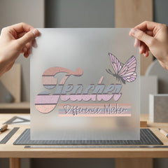 Teacher Difference Maker Butterfly Teacher Vintage Ready to Press DTF Transfer for Dtf