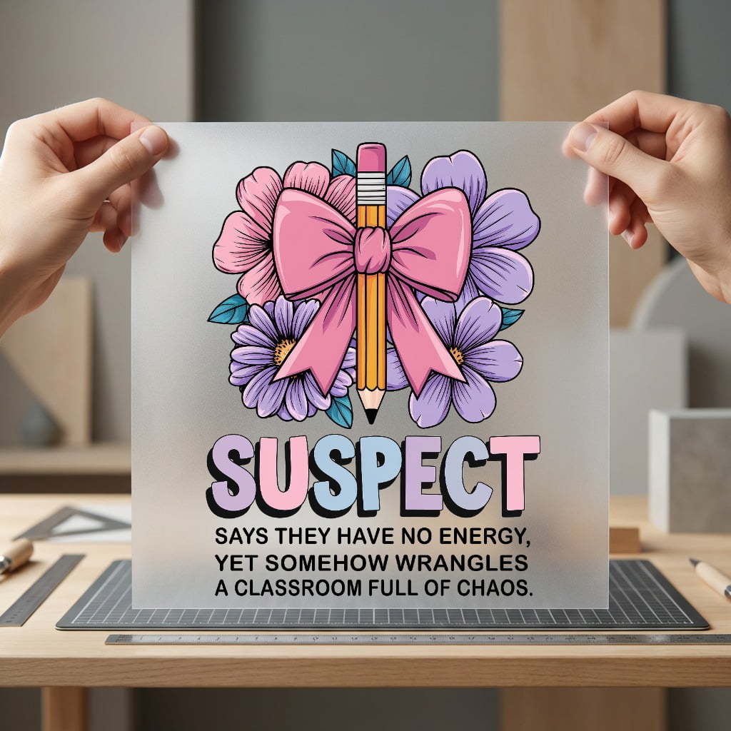 Teacher Suspect Quote Funny Mom Teacher Ready to Press DTF Transfer for Dtf