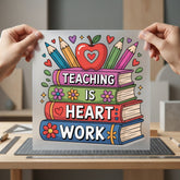 Teaching Heart Work Teacher Teacher Ready to Press DTF Transfer for Dtf