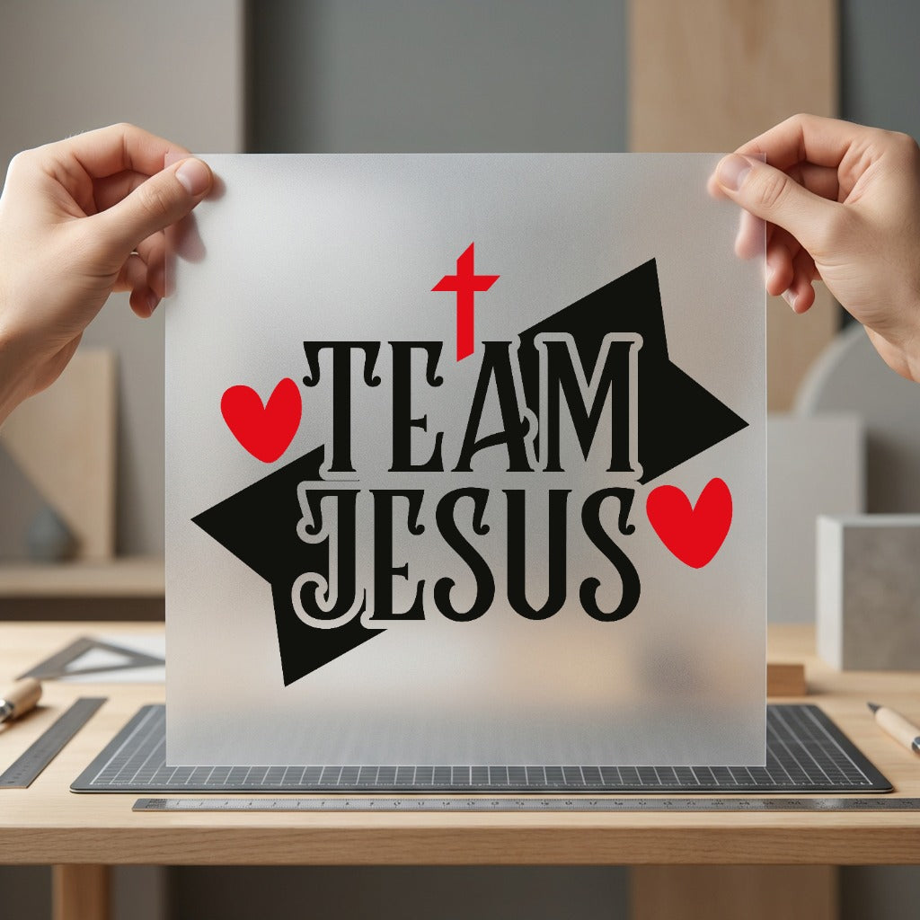 Team Jesus Red Cross Christian Faith Ready to Press DTF Transfer for Dtf