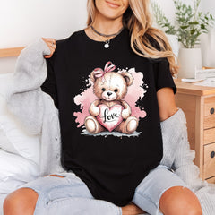 Teddy Bear Love Kawaii Valentine Ready to Press DTF Transfer for Dtf