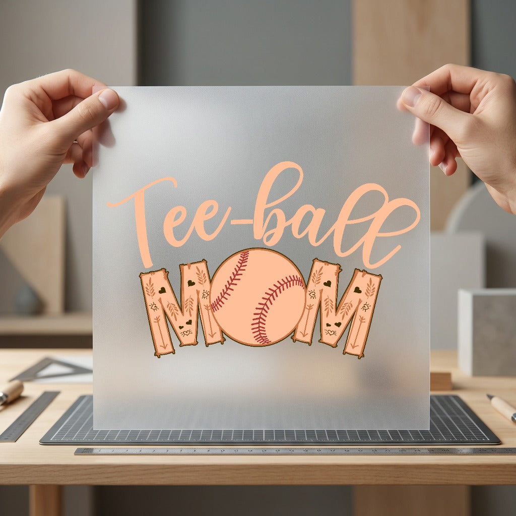 Tee-ball Mom Distressed Baseball Mom Boho Ready to Press DTF Transfer for Dtf