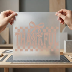 Thankful Distressed Style Checkerboard Thanksgiving Vintage Ready to Press DTF Transfer for Dtf