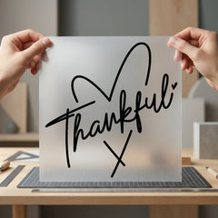 Thankful Heart Script Casual Thanksgiving Aesthetic Ready to Press DTF Transfer for Dtf