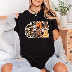 Thankful Mama Pumpkin Leopard Thanksgiving Fall Ready to Press DTF Transfer for Dtf
