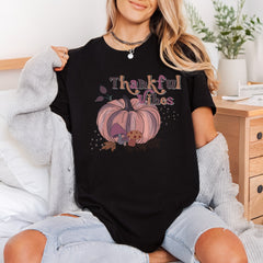 Thankful Vibes Pumpkin Mushroom Thanksgiving Autumn Ready to Press DTF Transfer for Dtf