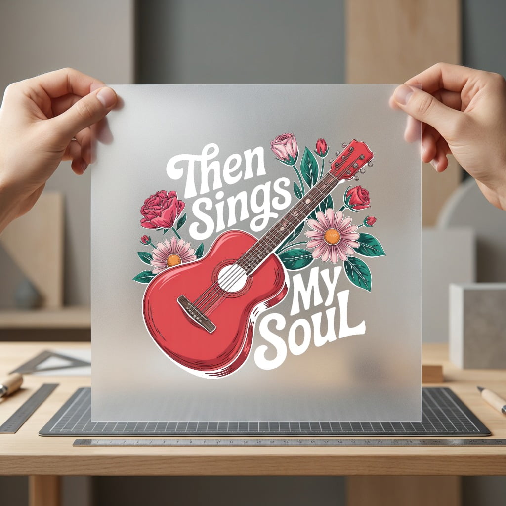 Then Sings Soul Guitar Christian Faith Ready to Press DTF Transfer for Dtf