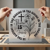 There Jesus Retro Floral Christian Faith Ready to Press DTF Transfer for Dtf