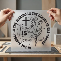 There Jesus Retro Floral Christian Faith Ready to Press DTF Transfer for Dtf