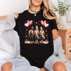 Three Horses Heart Balloons Valentine Pet Ready to Press DTF Transfer for Dtf