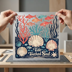 Tide Touched Soul Ocean Marine Vintage Ready to Press DTF Transfer for Dtf