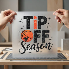 Tip Off Season Basketball Winter Mom Ready to Press DTF Transfer for Dtf