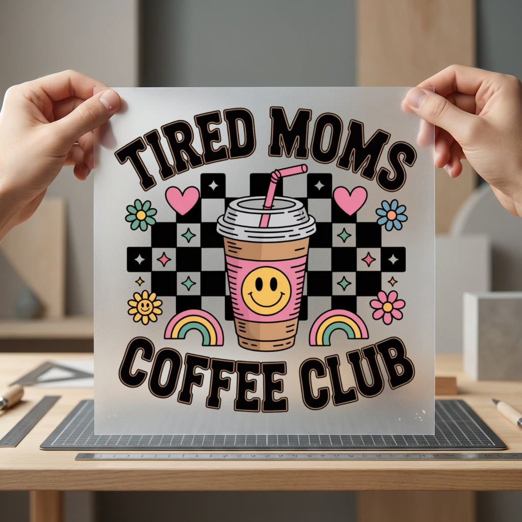 Tired Moms Coffee Club Mom Funny Ready to Press DTF Transfer for Dtf