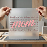 Tired Strong Coffee Fueled Mom Funny Ready to Press DTF Transfer for Dtf